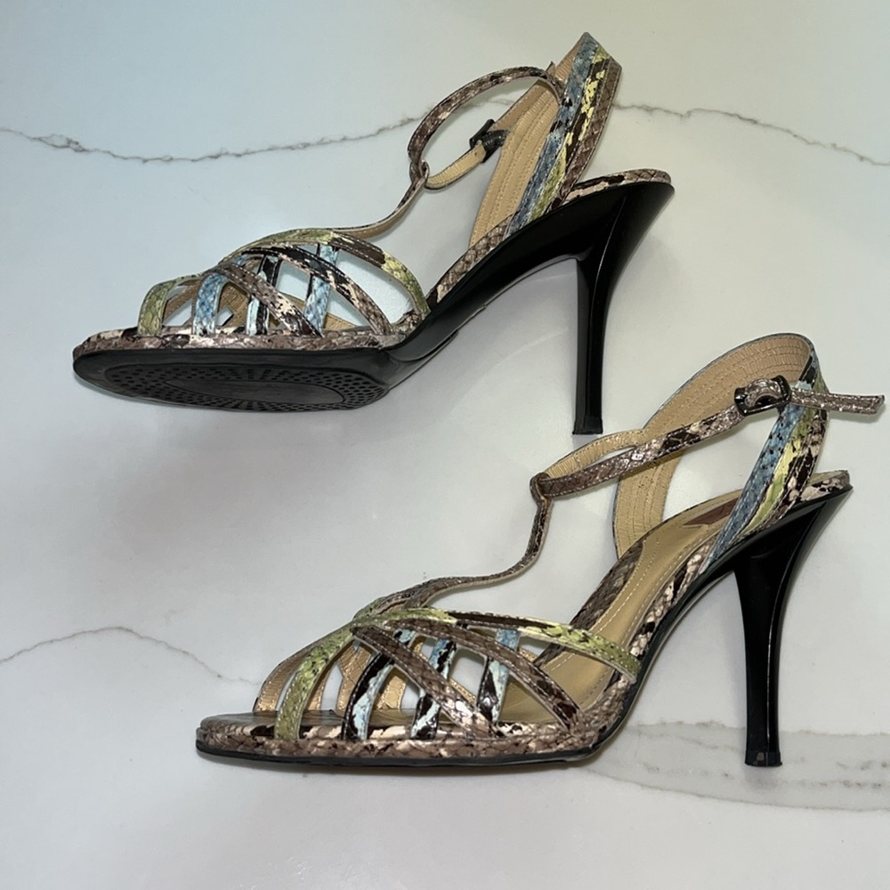 Via Spiga lizard scrappy sandals heels size 8.5